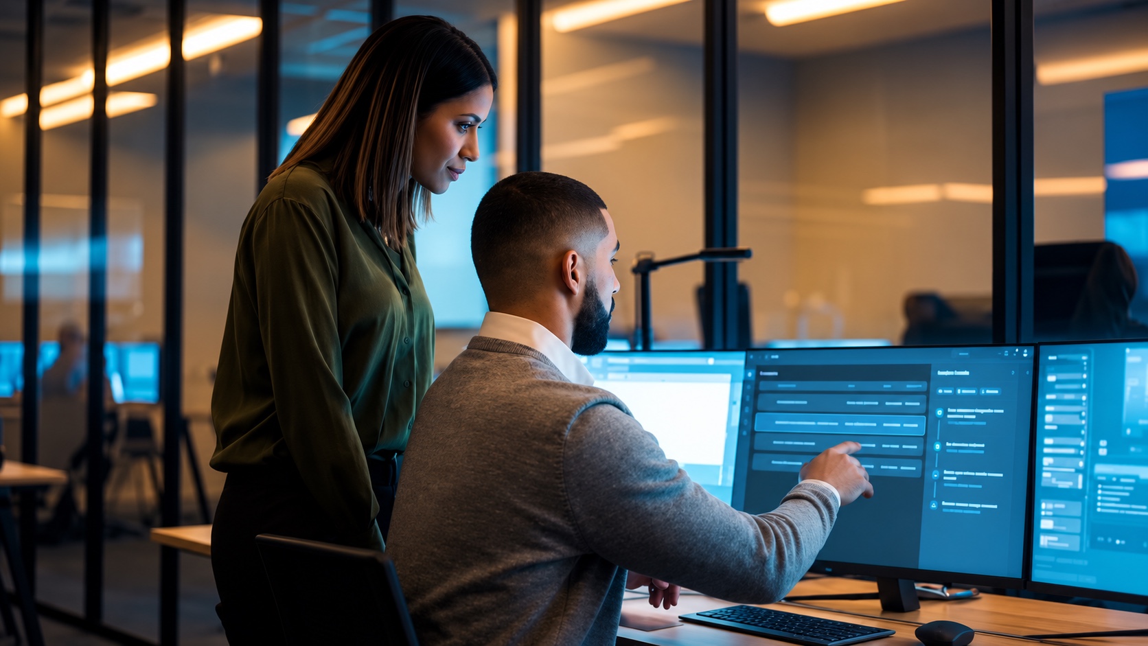 AI-enhanced still of the Port53 cybersecurity brand film